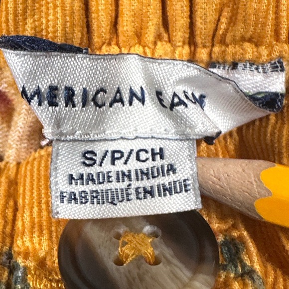 American Eagle Corduroy Skirt Floral‎ Print Button Front Pockets Women's Small - Picture 2 of 8